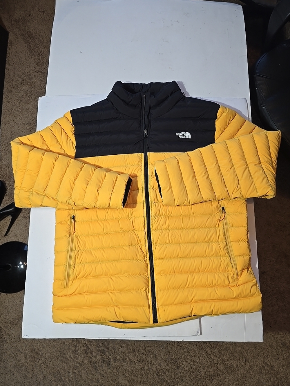 The North Face 700 Fill Yellow and Black Men's Puffer Jacket